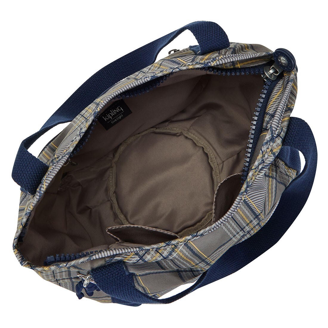 Kiplingキプリング バルーン KI4486 Z80 New Kipling BALLOON Tote Bag Blue Grey Plaid KI4486S6Z
