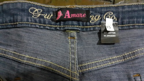 new- WOMAN'S AMARE DENIM JEAN SUMMER SHORT SHORTS. STRETCH DENIM.SIZE 15 - Picture 8 of 8