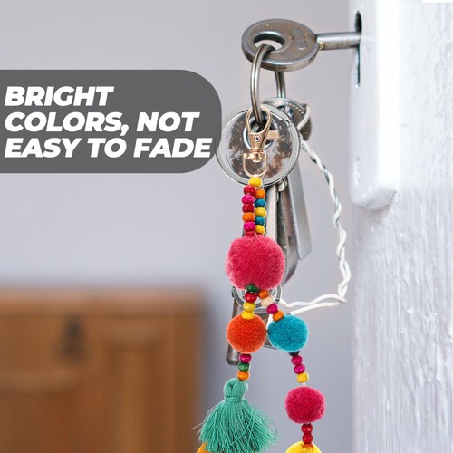 2 Pcs Colorful Wool Ball Pendant Bag Tassel Ornament Pompom Charm - Zdjęcie 11 z 12