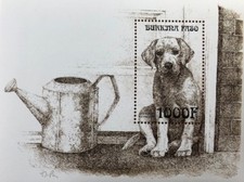KLASYKA VINTAGE - Burkina Faso 1999 - Psy, Labrador - Arkusz pamiątkowy - MNH