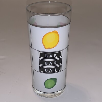 Luminarc Casino Night Highball Glass MCM Slot Machine Gambling Barware