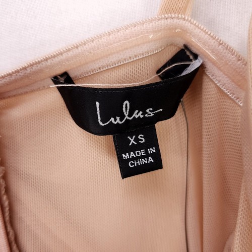 Body de malla Lulus talla XS rosa desnudo acanalado plisado corpiño a presión - Imagen 10 de 20