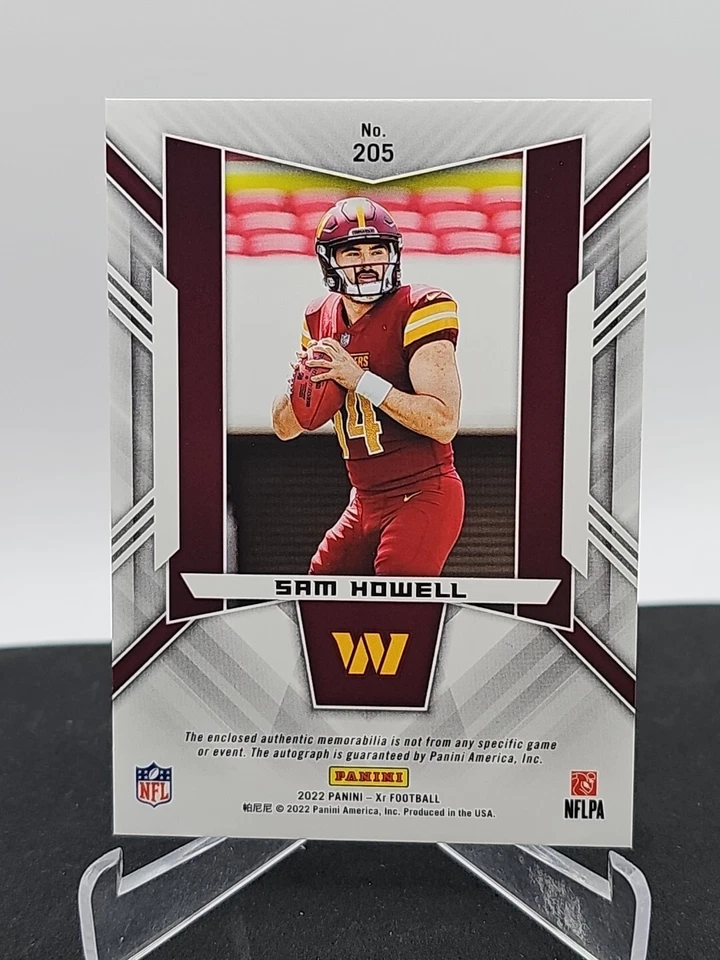 Sam Howell 2022 Panini XR Triple Swatch RC Patch Auto 15/15 *SALE* PATCH  - Image 2 of 2