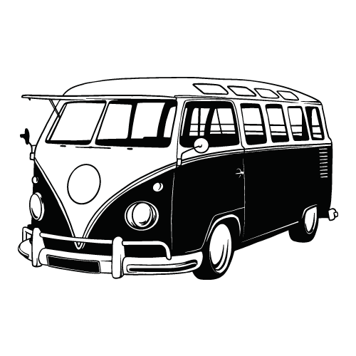 VOLKSWAGEN BUS CLIPART-VECTOR CLIP ART GRAPHICS-DXF SVG EPS AI PNG PDF IMAGES - Picture 1 of 4