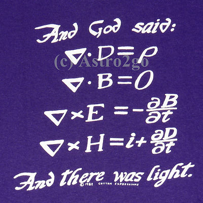 AND GOD SAID...BLACK HOLE/MAXWELL-Schwarzschild Physics Science T 