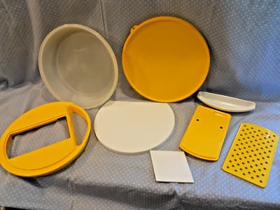 Tupperware Kitchen Work Unit 1831 1834 Grater Shredder Slicer Bowl 8 Pc set