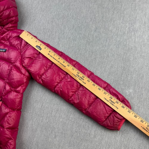 Patagonia Jacket Girl Medium 10 Pink Hi-Loft Duck Down Sweater Hoody Puffer Coat - Picture 17 of 20