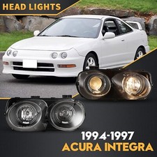 For 1994-1997 Acura Integra Led Halo Ring Headlights Projector Clear Headlamps