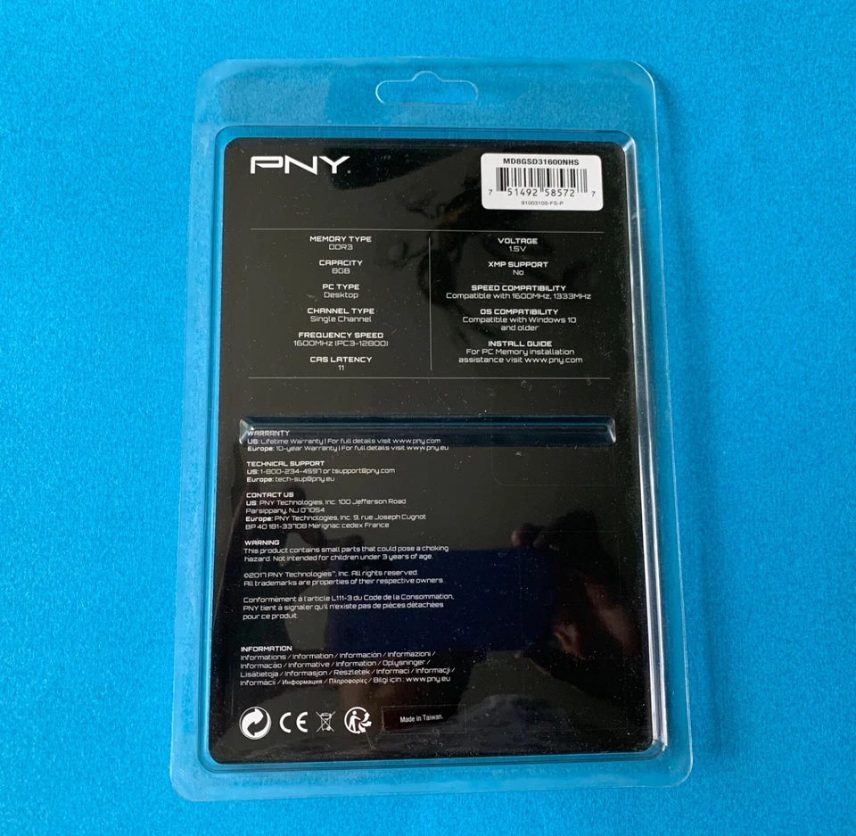 PNY - 8GB 1.6 GHz DDR3 DIMM Desktop Memory - Green - Image 2 of 2