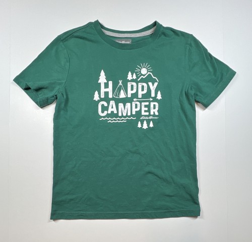 Eddie Bauer Happy Camper Kids Boys Short Sleeve Crew Neck Green T Shirt Size M