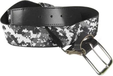 TCK Digital Camo Black White Gray Elastic Baseball Softball Belt Adult