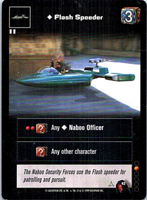 Flash Speeder Star Wars Young Jedi CCG Card