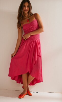 Sparkling Drop-Waist Moment Midi Dress by free-est at Free People in Pink, Size: M Sparkling Drop-Waist Moment Midi Dress by free-est at Free People in Pink, Size: M