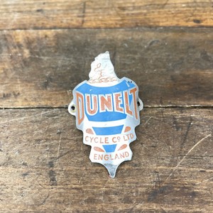 Vintage Dunelt Headbadge Head Badge 70s 60s Bicycle Frame England English 3s