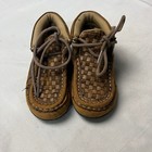 Twister M&F Western Moccasin Booties Woven Brown Leather Toddler Shoes Size 7