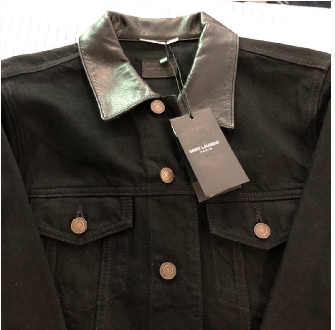 Giacca Denim Saint Laurent Collar Nero Taglia Media