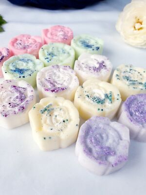 Wax Melts Blumen, handgemacht, 12 stark duftende Melts, 70+ Düfte, vegan 70-75g