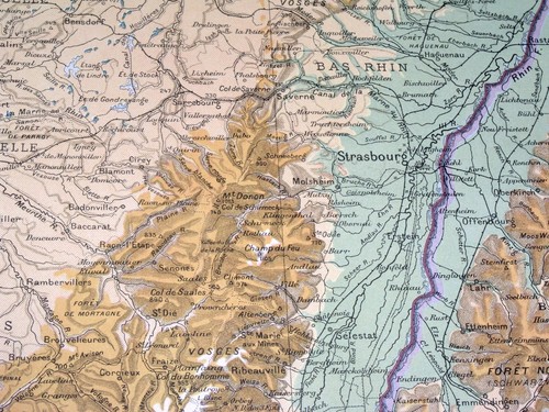 1925 VINTAGE PHYSICAL MAP OF EUROPE / MOUNTAINS RIVERS - 第 13/14 張圖片