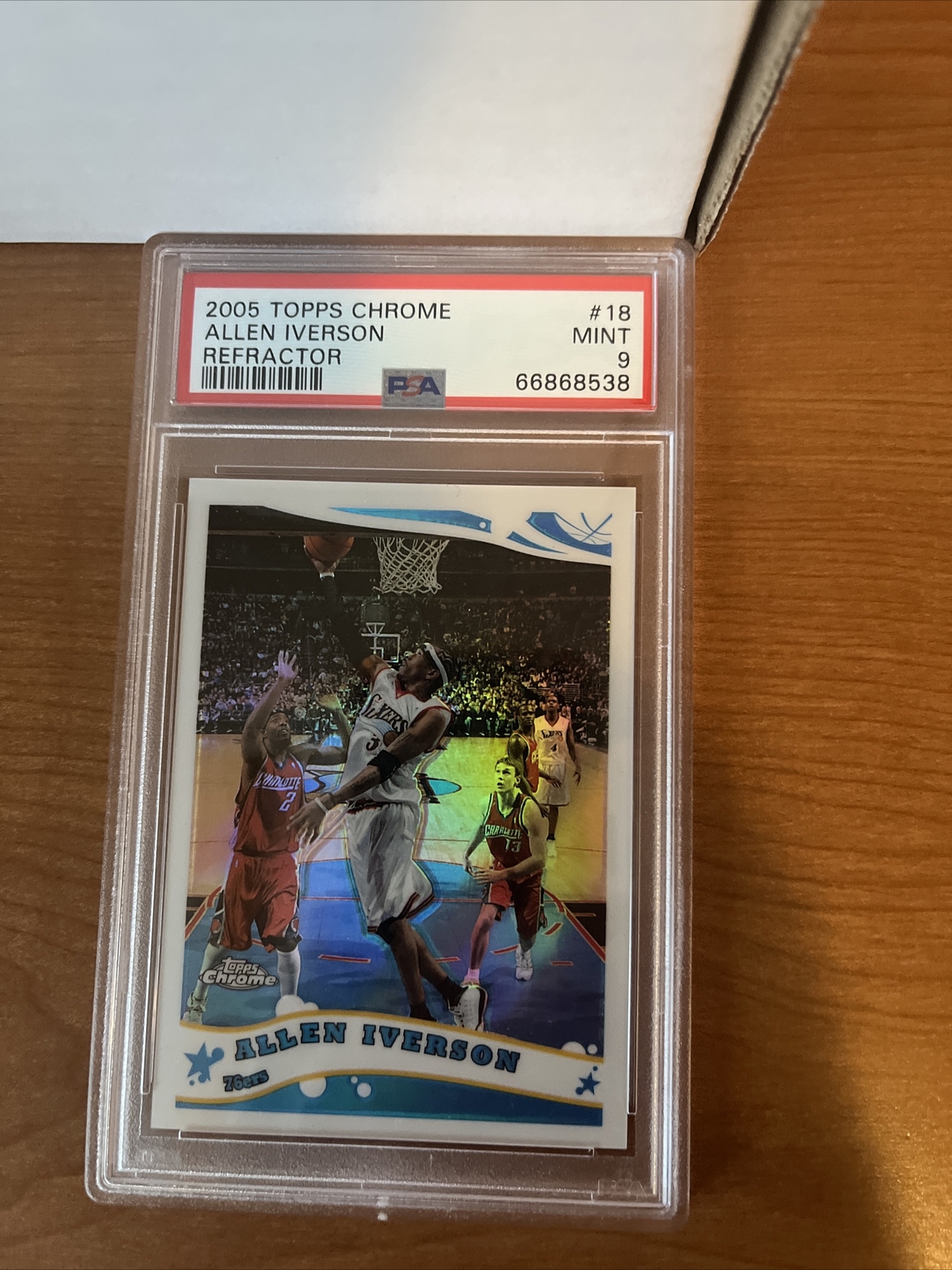 2005-06 Topps Chrome Allen Iverson Refractor #405/999 PSA 9 76ers MINT