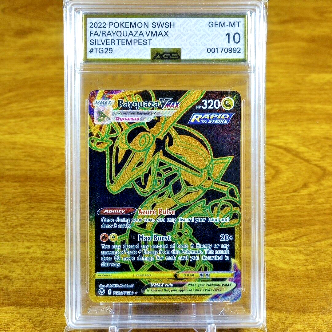 Pokemon SWSH Silver Tempest Rayquaza VMAX TG29/TG30 AGS Gem