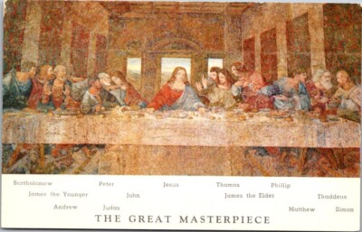 Last Supper Painting Leonardo de Vinci Vintage Chrome Postcard Unposted A47
