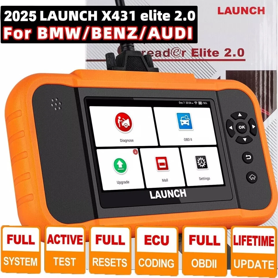 Launch Creader Elite 2.0 For BMW/Mercedes-Benz/AUDI OBD2 Diagnostic Scanner Tool - image 2 of 4