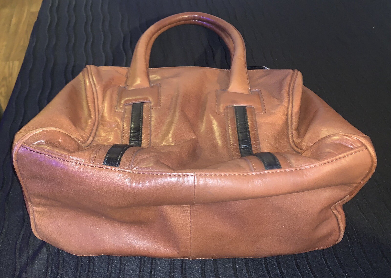 Halogen Brown Leather Handbag - image 5