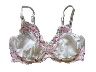 Body Flirt UK 34D White Mix Underwired Partial Lace Full Cup Bra
