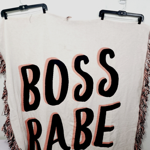 Whim by Martha Stewart Collection 100% Cotton Boss Babe Fringe Throw Multicolor - Picture 7 of 21