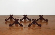 2pc Plastic Easel Holder LOT 5 Faux Wood Stand Display Plate Picture Book VNTG!