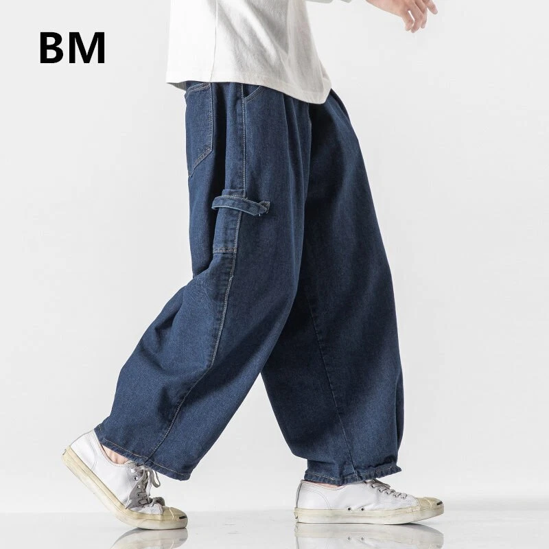 Hævde lommeregner insulator Japanese Streetwear Baggy Pants Hip Hop Straight Jeans Men Clothing  Trousers | eBay