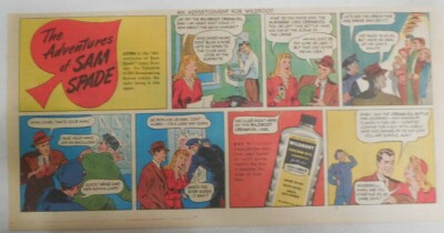 Wildroot Cream Hair Tonic Ad: The Adventures of Sam Spade ! 1940's 7.5 x 15 inch