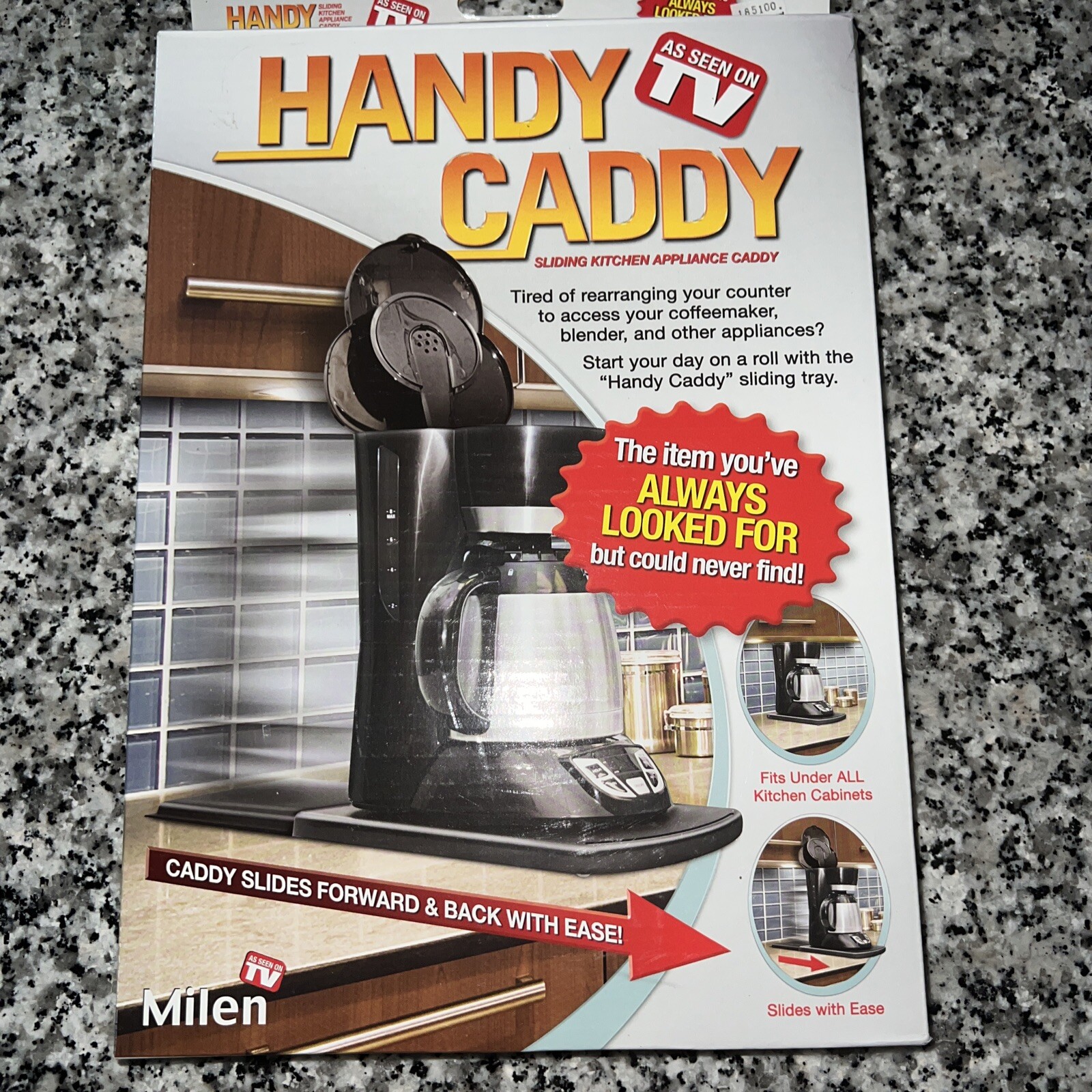 Handy Caddy As Seen On Tv Sliding Kitchen Appliance Caddy MILEN Black