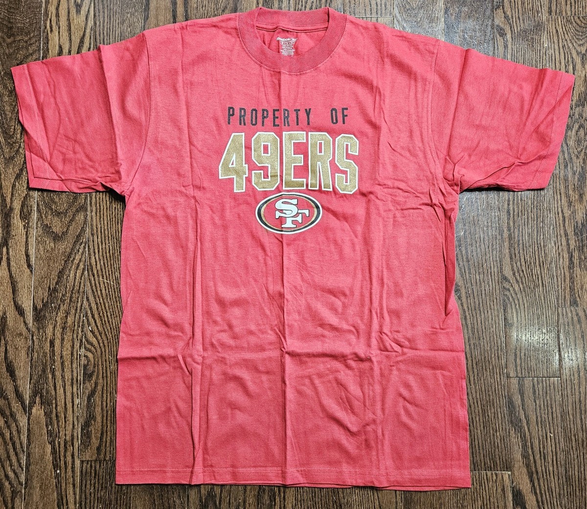 San Francisco 49ers T-Shirt Size M “Property Of 49ers” Reebok Y2K