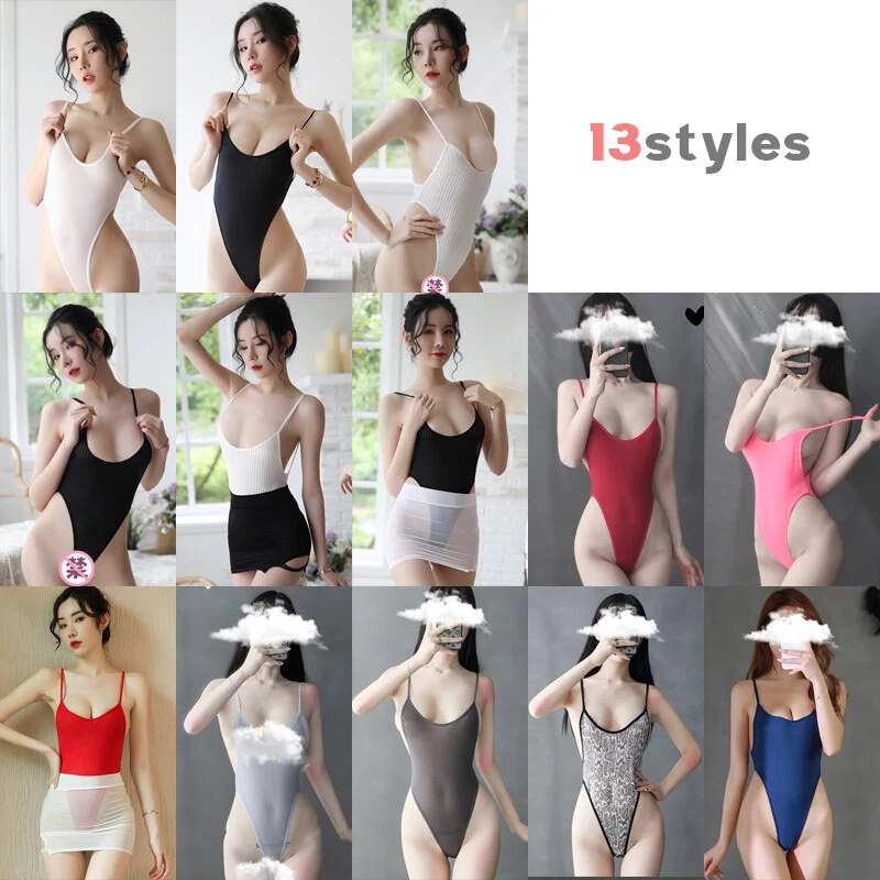 Mujeres Damas Sexy Body Traje de Baño Tenedor Alto Delgado Sin Mangas Corsé Lencería Foto 2 de 4