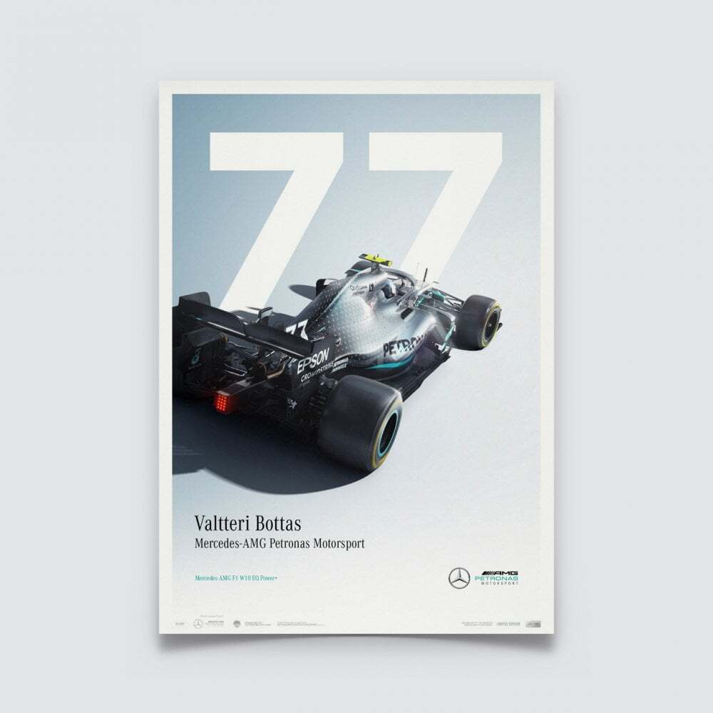 Automobilist Poster Mercedes AMG F1 Team Valtteri Bottas 2019 50 x 70 cm