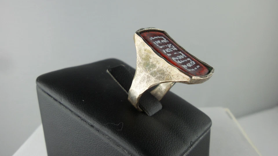 S33⭐⭐  Designer Ring mit Hammerschlag Vintage 80er Modernist 835 SILBER⭐⭐ - Bild 4 von 4