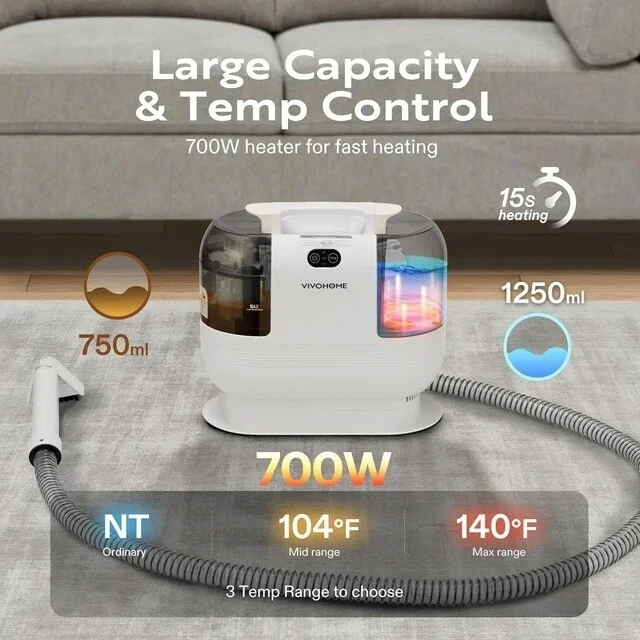 Portable Carpet Cleaner Machine, 15s Fast Heating Spot Cleaner, 4 Brush Heads - Image 3 of 4