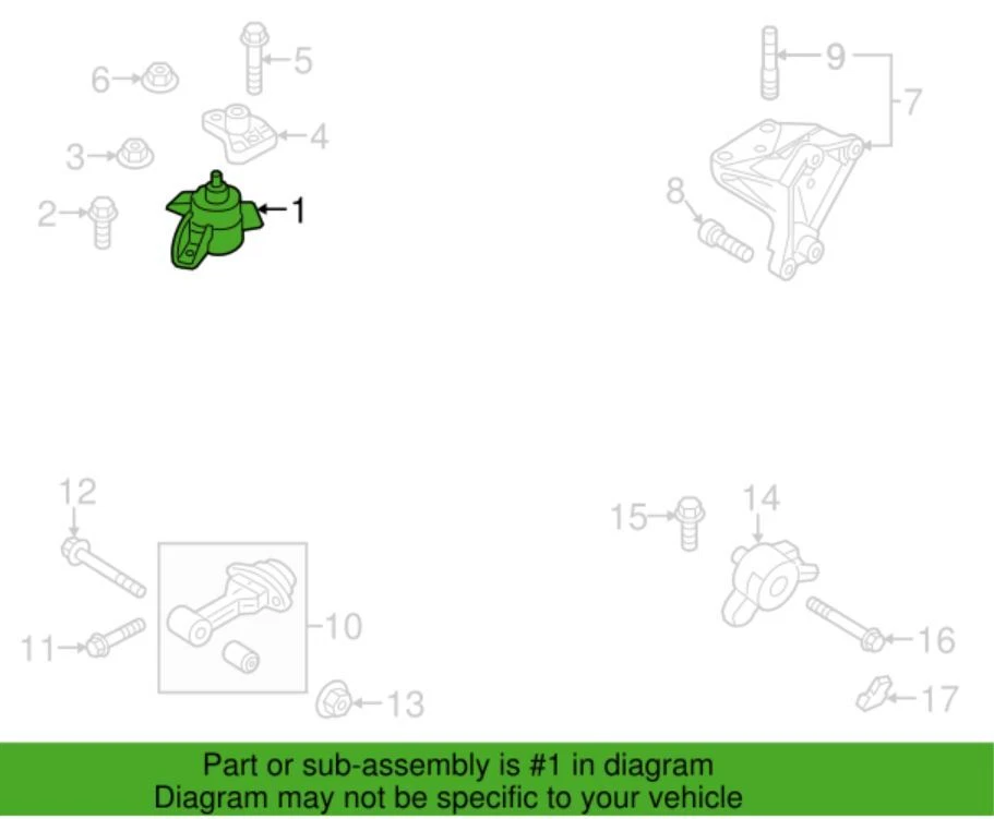 OEM ! ENGINE MOUNT BRACKET for 2012-2017 KIA RIO 1.6L # 21810-1W000 Foto 4 de 4