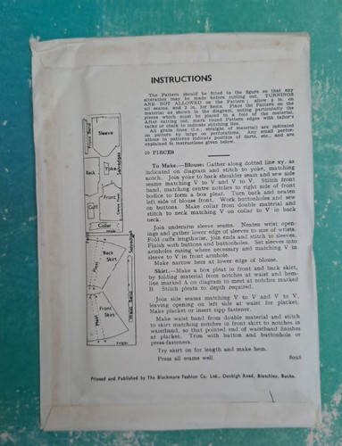 1950s Blackmore Paper Sewing Dress Pattern Vintage Girls Skirt 13 - 15 yrs - Picture 2 of 2