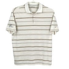 Nike Mens Polo Shirt XL White Golf Short Sleeve Collared Pullover FitDry Barona