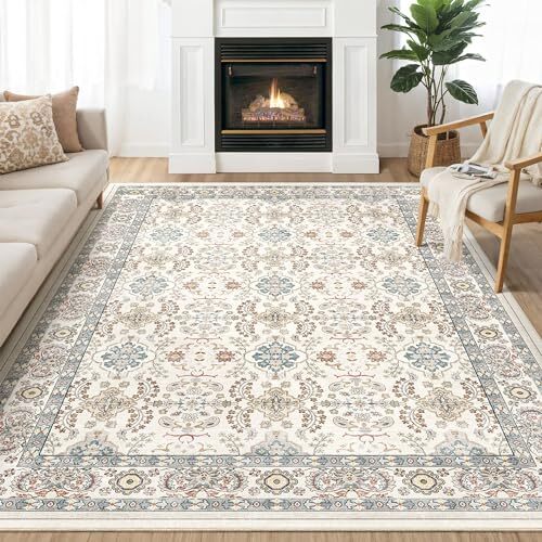 9x12 Area Rugs for Living Room: Vintage Boho Floral Print 9' x 12' Multi Color - Picture 1 of 6
