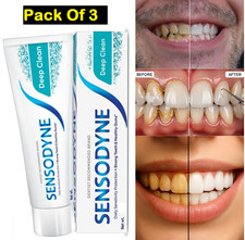 3 X Sensodyne deep clean toothpaste for advanced cleaning lasting freshness 40g