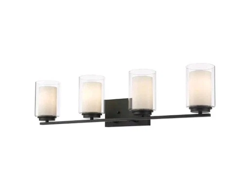 Z-Lite 426-4V Willow 4 Light 32"W Bathroom Vanity Light - Black - Picture 5 of 8