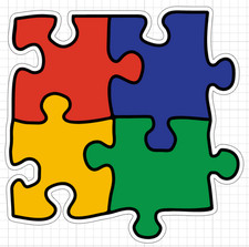 Autism Awareness Puzzle Waterproof Vinyl Sticker Multiple Sizes Shapes