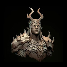 1/12 Scale Dark Fantasy Demon King Bust Resin Model Miniature for Display