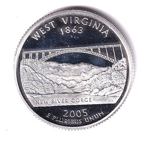 2005 S Proof WEST VIRGINIA State Quarter from Proof Set #1759