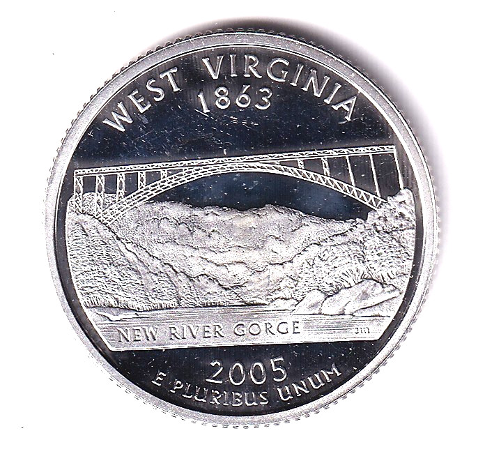 2005 S Proof WEST VIRGINIA State Quarter from Proof Set #1759