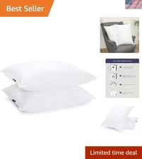 Luxurious Duck Feather Down Pillows - 2 Pack Standard/Queen, 600 Thread Count