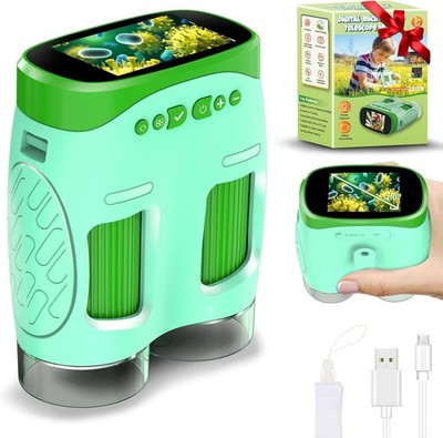 1000X Handheld Microscope for Kids, Temodu 4K 2.0'' Screen Educational Science Ki